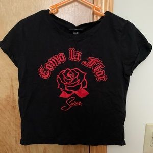 Selena rose crop top
